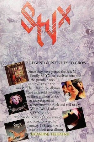 Styx Billboard ad