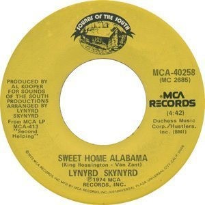 Lynyrd Skynyrd - Sweet Home Alabama Single Label - 300